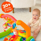 Move2Play, 4-in-1 Baby Play Mat & Activity Center Gym | Walker | Infant Toy for Tummy Time | Birthday Gift for 3, 4, 5, 6, 7, 8, 9, 10, 12 + Month Old Boys & Girls (Yellow)