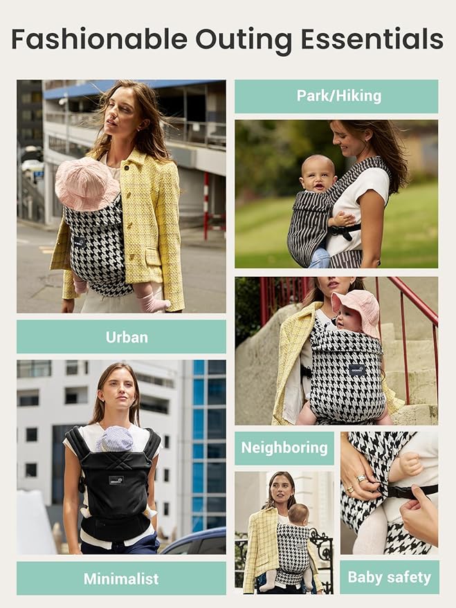 GROWNSY Baby Carrier Newborns to Toddlers, Ergonomic Baby Toddler Carrier Wraps with Head Support, Easy to Wear, Infant Carrier Baby Gift, Travel and Hiking Friendly, 7 to 44 lb (Gray-Leopard)