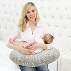 LAT Nursing Pillow for Breastfeeding,100% Cotton Removable Cover,Ergonomic Breast Feeding Pillows for Mom and Baby,Machine Washable(Gray Arrow)