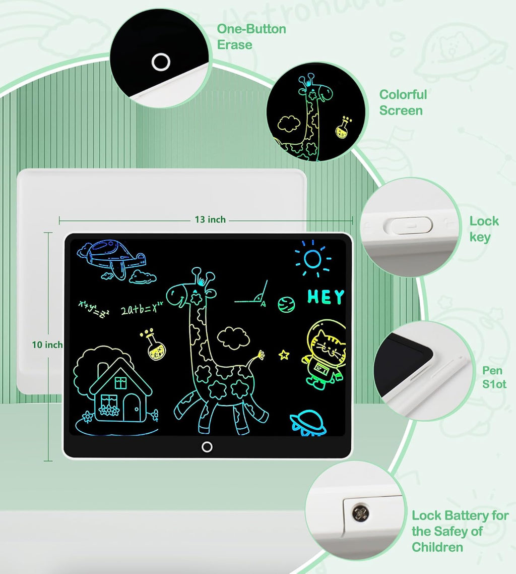 LCD Writing Tablet Doodle Board, 16inch Colorful Drawing Tablet Writing Pad, Kids Travel Essentials, Toddler Toys for 3 4 5 6 7 8 Year Old Girls Boys- Christmas and Birthday Gifts