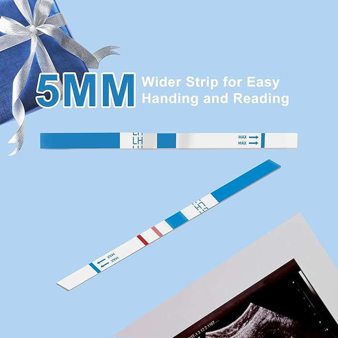 Ovulation Test Strips, Bulk Ovulation Tests, Fertility Tests with Collection Cups, Accurate LH Test for Home, Ovulation Predictor Kit, 5mm Wider 25 MIU/mL (30 Count)