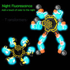 Transformable Fidget Spinners 4 Pcs for Kids Adults, Stress Relief Fidget Sensory Toys for Boys and Girls, DIY Fidget Spinners for ADHD Autism Birthday Party Favors, Gifts, Classroom Supplies Prizes