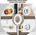 1 Pcs Upgraded Door Knob Plates with Double-Sided Tape –Thick Stainless Steel Scar Plates for Deadbolts & Knobs, Durable Door Lock Hole Covers for Fixing Loose Knobs and Damaged Areas(White)