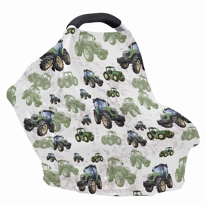 Binienty Womens Nursing Cover Breastfeeding Scarf, Truck Tractor Print Baby Car Seat Covers Multi Use Newborn Carrier/Stroller/Shopping Cart, Girl Boy Stroller Cover Gifts