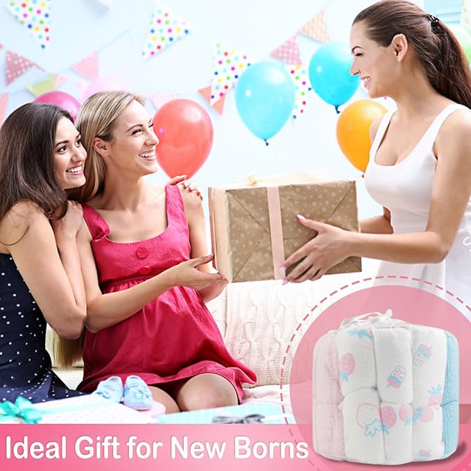 softan Baby Washcloths, 24Pack Baby Wash Cloths Extra Soft & Ultra Absorbent, Baby Towels Face Towel Unisex for Boys Girls Face & Body, Washclothes Gentle on Sensitive Skin, 9''x 9'' Strawberries