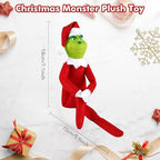 12.6'' Red Christmas Monster Plush Toy, Christmas Stuffed Figures Doll for Kids and Christmas Tree Home Decorations(Red)