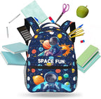 Space Moon Spacecraft Children Backpack For School Boys Girls Universe Planet Galaxy Space Ship Backpacks Funny Astronaut Rocket Stars Book Bag For School Travel Hiking For Boys Girls Kids