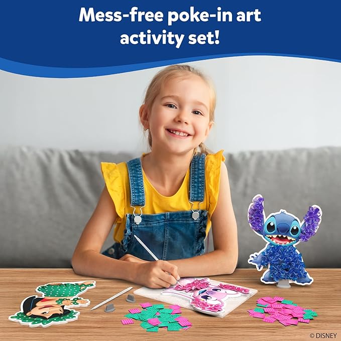 Skillmatics Poke-in Art - Lilo & Stitch Characters, Mess-Free Fun for Kids, DIY Wood Craft Kits, Creative Activity, Gifts for Girls & Boys Ages 4, 5, 6, 7, 8, 9