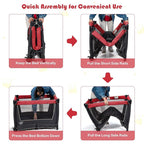 BABY JOY 4 in 1 Pack and Play, Portable Nursery Center Baby Playard w/Bassinet & Diaper Changing Table, Infant Bassinet Activity Center with Toys, Music, Oxford Bag for Toddlers (Rose, Classic)