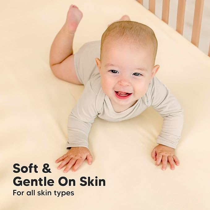 KeaBabies 2-Pack Organic Crib Sheets for Boys, Girls - 52x28 Fitted Crib Mattress Sheet Neutral, Breathable Jersey Cotton Cover for Baby Bed, Toddler Mattress, Soft & Cute Prints (Pecan)