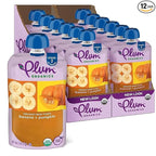 Plum Organics Stage 2 Organic Baby Food - Banana and Pumpkin - 4 oz Pouch (Pack of 12) - Organic Fruit and Vegetable Baby Food Pouch