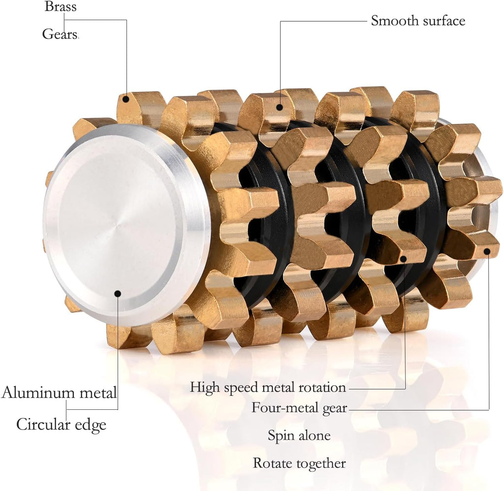 Fidget Toy Set, Metal Gear Fidget Toy, Gear Metal Fidget Spinner , Adult Fidget Spinner for Anxiety Relief Therapy, Steampunk Mechanical Sense.Fidget Pack Great Gift for Adults Teens Kids (4 in 1)