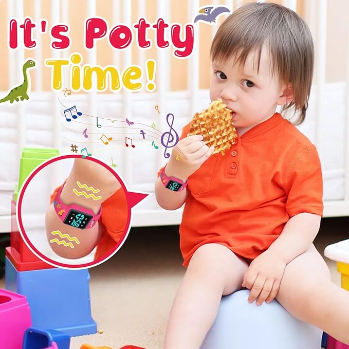 Potty Training Watch for Toddlers with Countdown, Magnetic Charging, Flashing Lights, Fun Music or Vibration Alerts - Waterproof Interactive Toilet Training Reminder for Boys & Girls Ages 2-9