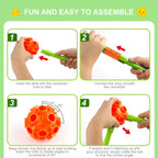 Fort Building Kit for Kids,STEM Construction Toys, Educational Gift for 3 4 5 6 7 8 9 10 11 12 Years Old Boys and Girls,Ultimate Creative Set for Indoor & Outdoors Activity,140 Pcs,Orange