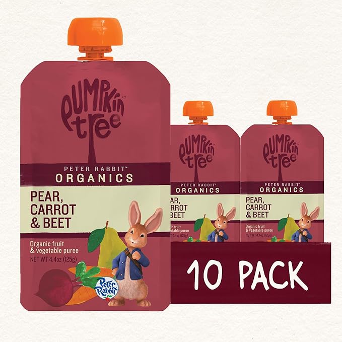 Pumpkin Tree Peter Rabbit Organics Beet, Carrot and Pear, 4.4 Ounce (Pack of 10)