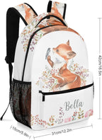 Cute Fox Little Bird Custom Kids Backpack 16.5 Inch for Boy Girl, Personalized Waterproof Child School Travel Bag with Name Option5