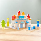 HABA Colored Wooden Building Blocks - Set of 85 Piece Set of Wooden Toys, Stacking Toys for Toddlers 1-3 Ideal Open Ended STEM Play (Made in Germany)