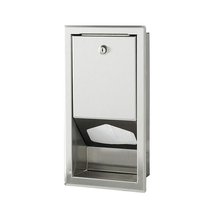 Foundations Wall Mounted Paper Liner Dispenser for Baby Changing Stations in Commercial Restrooms, Easy to Install, Meets All Safety Standards in USA, Canada & Europe (Stainless Steel)