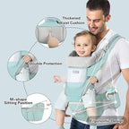 Baby Carrier Ergonomic Infant Carrier with Hip Seat Kangaroo Bag Soft Baby Carrier Newborn to Toddler 7-45lbs Front and Back Baby Holder Carrier for Men/Women Dad Mom
