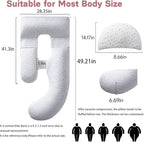 Pregnancy Pillows for Sleeping, SEEDNUR Full Body Maternity Pillow with Removable Cover, U-Shaped Detachable Pregnancy Body Pillow Support for Back, Legs, Belly & HIPS, Pregnancy Pillow to Reduce Pain