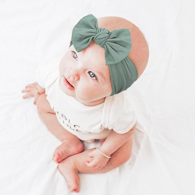 Jesries 22 PCS Baby Headbands Soft Nylon Hairbands with Bows Girls Hair Accessories for Newborn Infant Toddler Kids Handmade