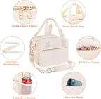 PIIOSER Breastmilk Cooler Bag with Ice Pack, Fits 6 Baby Bottles Up to 9 Ounce, Insulated Bottle Travel Bags with Shoulder Strap-Wearable Breast Pump Carrying Case for Nursing & Working Moms