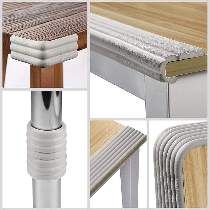 Baby Proofing Edge Protector 6.6 feet with 3M Strong Adhesive Pre-Taped, Baby Proof Padding Extra Wide Edge Safety Guards for Sharp Edges, Table, Desk- Grey