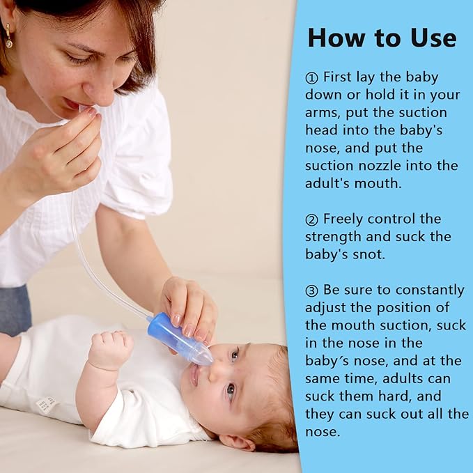 Nasal Aspirator & No Need Hygiene Filter,Reusable Nose Cleaner with Storage Case and Cleaning Brush, Soft Silicone Tips& Increased Suction Version, Easy to Use and Clean