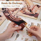 3D Puzzle for Adults Bulldog Clock - Mechanical DIY Wall Clock Kit Model Building Set Hobbies for Women Men Puzzle Home Decor & Stress Relief Craft Unique Gift for DIY Lovers