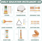 Toddler Musical Instruments Set Wooden Musical Toys for Kid Wood Percussion Instruments Set Natural Wood Musical Instruments for Kids Preschool Educational Early Learning Musical Set for Boys Girls