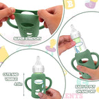 BUSOHA 3 Pack Silicone Sleeves for Dr. Brown's Glass Baby Bottles - Drop Protection Baby Bottle Sleeves Compatible with Dr. Brown's Newborn Glass Bottles with Silicone Handles,4 oz