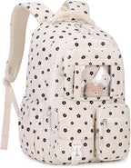 Corduroy Backpack Kids Backpack for Girls School Bags for Middle School Students Book Bag for Elementary Primary Kawaii Ita Backpack, Flower