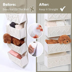 ANTIS'S HOME Over the Door Organizer Macrame Boho Nursery Storage with 5 Large Woven Pockets, Hanging Closet Basket for Bathroom or Nursery, Behind the Door Storage Organizer