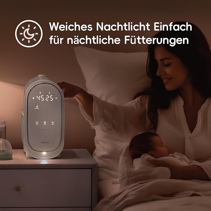 Bottle Warmer for Breastmilk, 11-in-1 Double Bottle Warmer Large Touchscreen with Night Light, Detachable for Easy Cleaning & Accurate Temperature Control, Timer, Milk Warmer for Baby