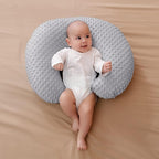 Nursing Pillow and Positioner with Cover for Breastfeeding and Bottle Feeding, Propping Baby, Tummy Time, Baby Sitting Support, Awake-Time Support (Grey, 22" x 17.7" x 5.9")