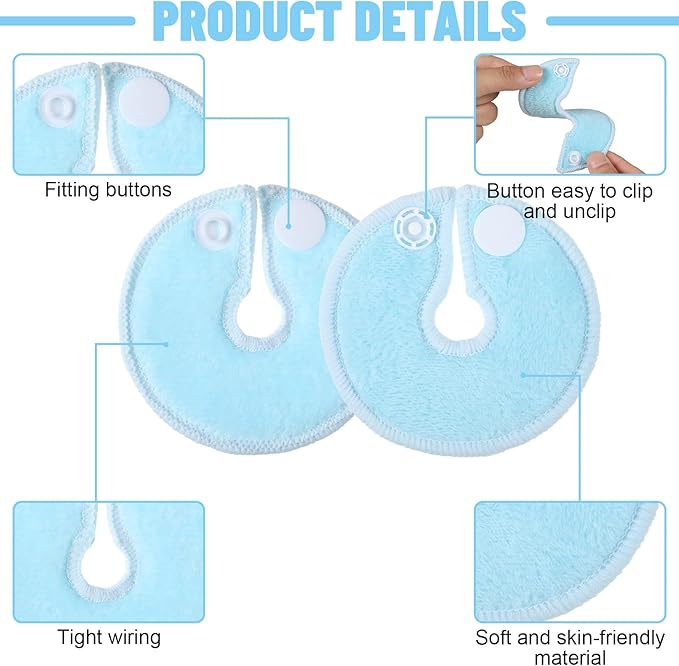 Tondiamo 28 Packs Soft g Tube Pads Holder Abdominal Feeding g Tube Button Cotton Pads Covers for Nursing Care(Light Blue)