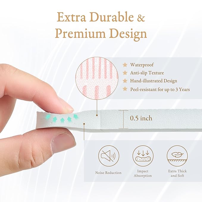 PopsyKosy Premium Exercise & Baby Foam Play Mats - Stylish & Large Non-Toxic Odorless Floor Mat - 6 Tiles - Spacious 6ft x 4ft - Peel-Resistant Reinforced - Soft Thick, Waterproof - Cream Pink