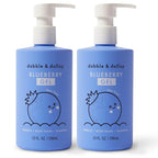 Dabble & Dollop Blueberry Body Wash & Shampoo - 3 in 1 Natural Bubble Bath for Kids, USA-Made, Paraben & Sulfate Free, Vegan, Gluten-Free, Tear-Free (10oz, Pack of 2)