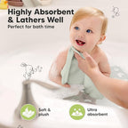 6-Pack Baby Washcloths - Soft Absorbent Viscose from Bamboo Wash Cloths for Babies, Kids, Toddlers, Infant, Newborn Bath Towels, Gentle on Sensitive Skin, 10x10 Reusable Face Towels (Hills)