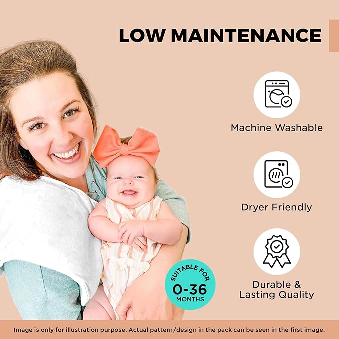 Premium 5-Pack Large Organic Cotton Burp Cloths – 3 Layers, Ultra Soft & Absorbent Burping Towel, Shoulder Towel & Hand Towel