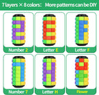 Rotate and Slide Puzzle, Finger Spinner Puzzle, Fidget Toys, Decompression Toy, 8 Colors,7 Layers, Educational Sensory Toy for Kids Adults (8 Colors X (4 Layers + 8 Layers))