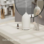 Essential Oil Diffusers,Handmade Ceramic Aromatherapy Diffuser for Room and 9 Colors Night Light for Home,Auto-Off (White)