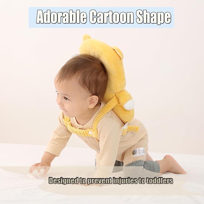 Feidoog Baby Head Protector Cushion Backpack with 3 Knee Pads for Walking & Crawling,Tiger