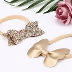 Baby Girl Headbands with Bows Soft Nylon Newborn Toddler Hairbands Handmade Baby Hair Accessories for Infant Girls Kids