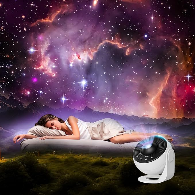 Planetarium Projector Pro for Bedroom, 13 in 1 Star Projector Galaxy Light, Ceiling Night Light Milky Way Mood Lighting with Timer, LED Space Galaxy Lamp Bedroom Room Decor for Adults Kids - White