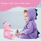 June Garden 12" Musical Sweet Dolly Dinopuff - Interactive Stuffed Ultra Soft Talking Baby Doll for Birth and Up - Removable Pink Dinosaur Outfit