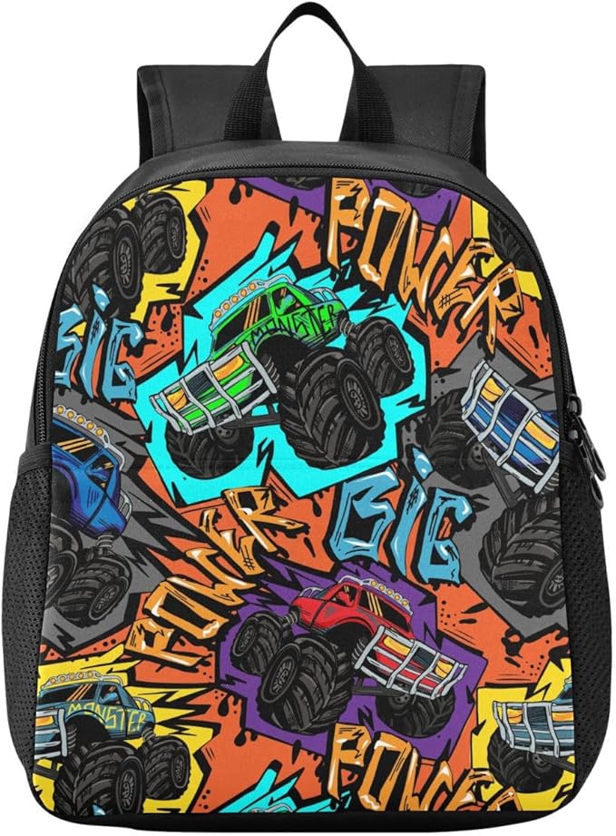 Toddler Monster Truck Car Waterproof Mini Backpack Boys/Girls Cute Small Backpack Kindergarten Preschool Bags 11 Inch