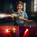 Light Up Toy Gun with Sound Effects & Spray for Ages 3, 4, 5, 6, 7+ Boys - Unique Barrel Telescopic Action - Ideal Halloween Christmas Birthday Gift for Toddlers Kids (Batteries Not Included)