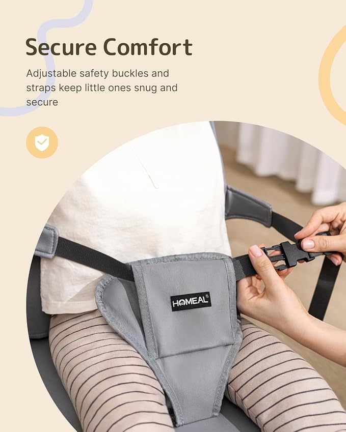 HOMEAL Toddler Booster Seat for Dining Table with Backrest and Adjustable Straps, Breathable Booster Seat for Kitchen Chair, Portable Non-Slip Bottom Booster Seat for Table, Light Grey