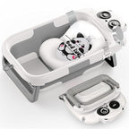 Foldable Baby Bathtub, Lightweight Bathtub for Infants to Toddlers with Soft Cushion & Thermometer, Portable Baby Tub Newborn to Toddler 0-24 Months(Grey)